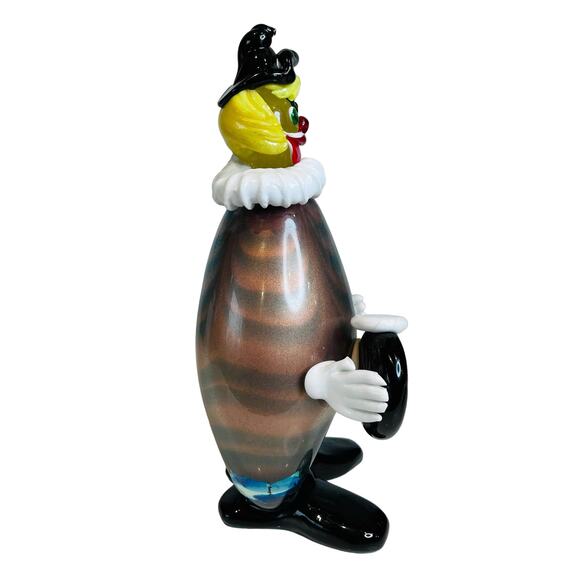 Vintage Handmade Murano Clown Circus Figurine Glass 7.5" Handblown Clown - Picture 6 of 8